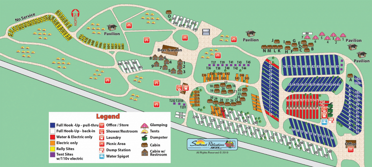 Days End Campground Sturgis SD Park map